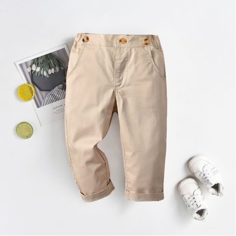 Baby Toddler Boy Solid Color Pants - Khaki With Zipper - 8-9T - image 17