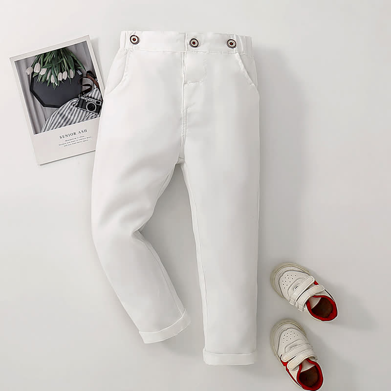 Baby Toddler Boy Solid Color Pants - White - 8-9T - image 19