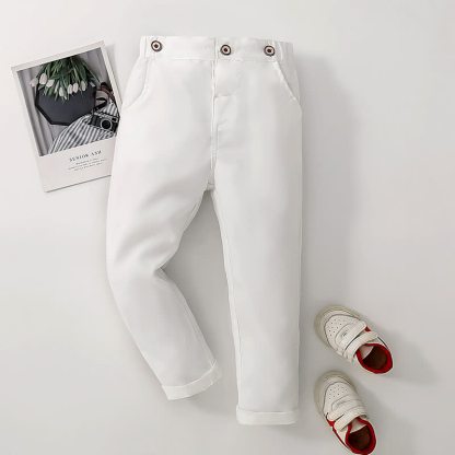 Baby Toddler Boy Solid Color Pants - White - 8-9T - image 19