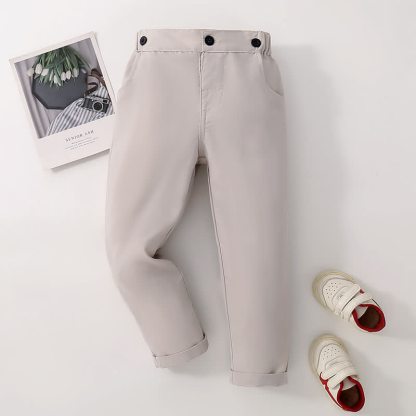 Baby Toddler Boy Solid Color Pants - Light Khaki With Zipper - 8-9T - image 21