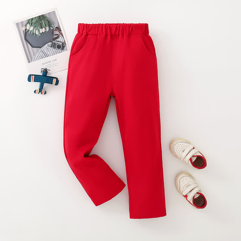 Baby Toddler Boy Solid Color Pants - Red - 8-9T - image 22