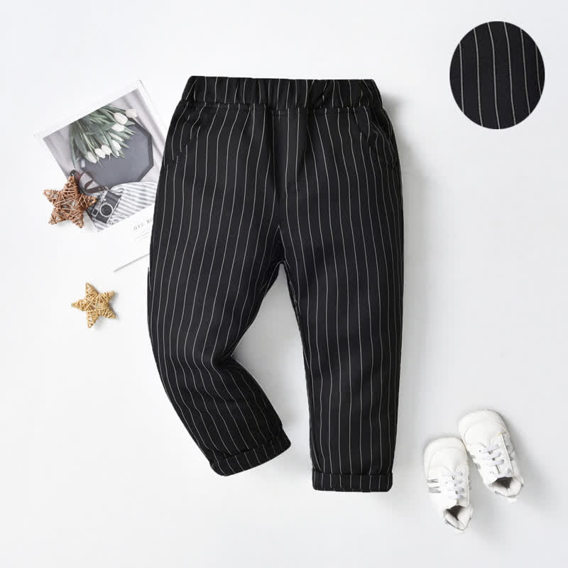 Baby Toddler Boy Solid Color Pants - Black Stripe - 8-9T - image 16