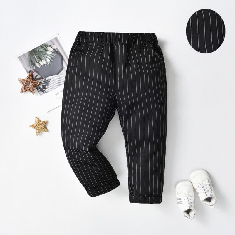 Baby Toddler Boy Solid Color Pants - Black Stripe - 8-9T - image 16