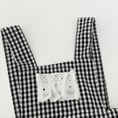 Toddler Baby Girls White Long Sleeve Top or Gingham Pinafore - image 6