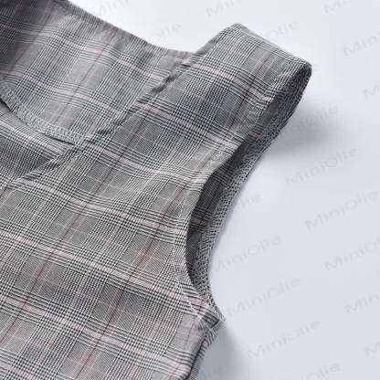 Toddler Baby Boys Gray Plaid Vest 4-piece Set - image 8