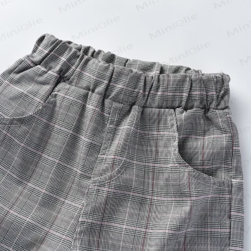 Toddler Baby Boys Gray Plaid Vest 4-piece Set - image 11