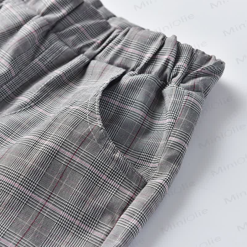 Toddler Baby Boys Gray Plaid Vest 4-piece Set - image 12
