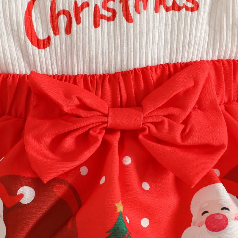 MERRY CHRISTMAS Baby Skirted Bodysuit Headband and Socks - image 14