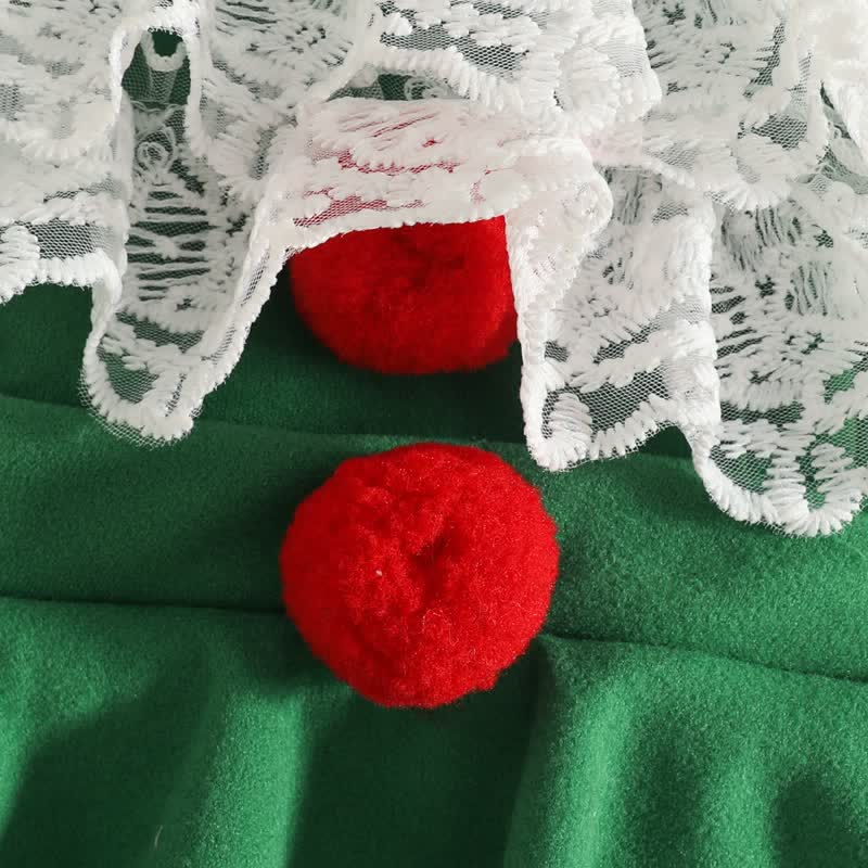 Baby Girl Velvet Lace Ruffle PompomBodysuit - image 14
