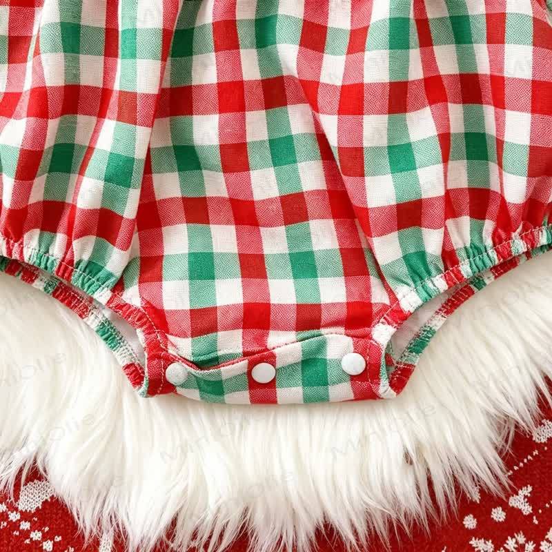 Baby Christmas Gingham Smocked Bodysuit - image 4
