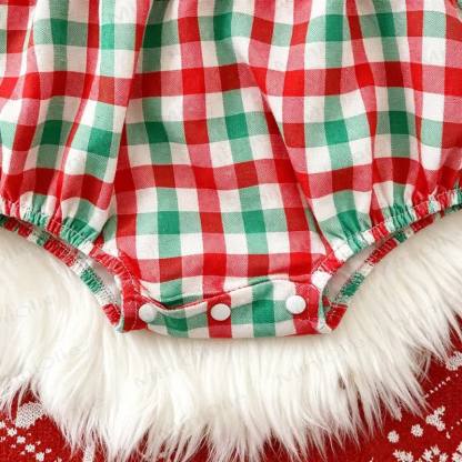 Baby Christmas Gingham Smocked Bodysuit - image 4