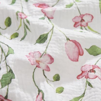 Baby Girl White Flower Print Romper with Hat - image 6