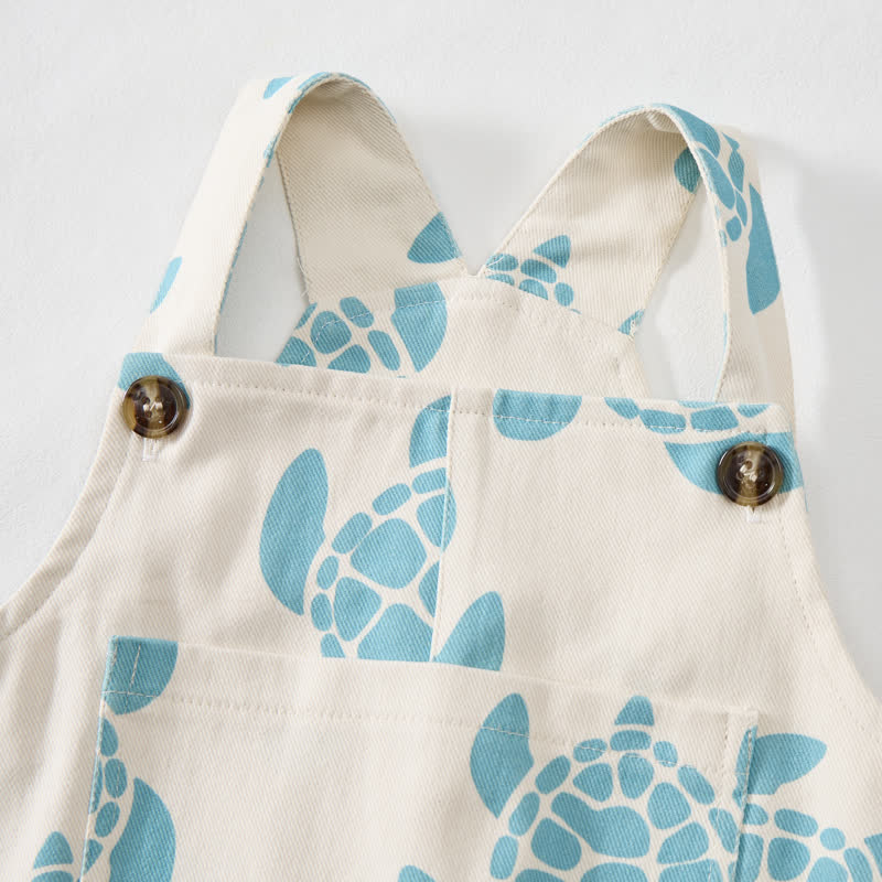 Baby Toddler Beige Sea Turtle Overalls - image 4