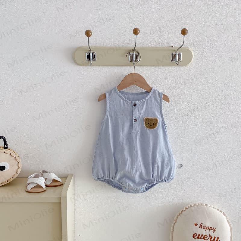 Baby Sleeveless Bear Bodysuit - image 9