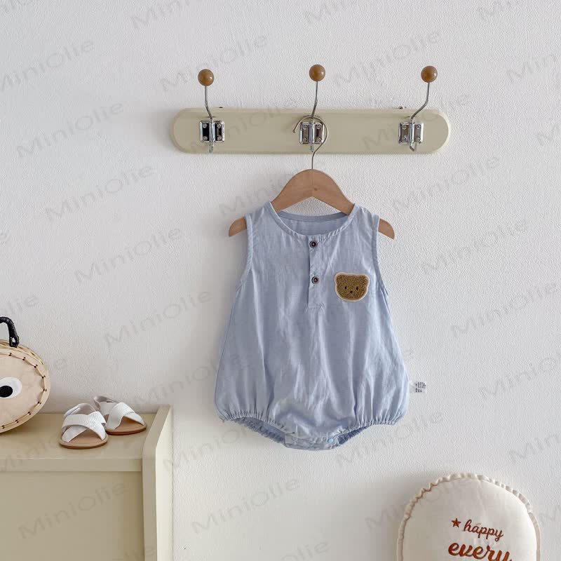 Baby Sleeveless Bear Bodysuit - image 9