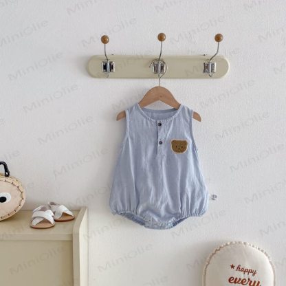 Baby Sleeveless Bear Bodysuit - image 9