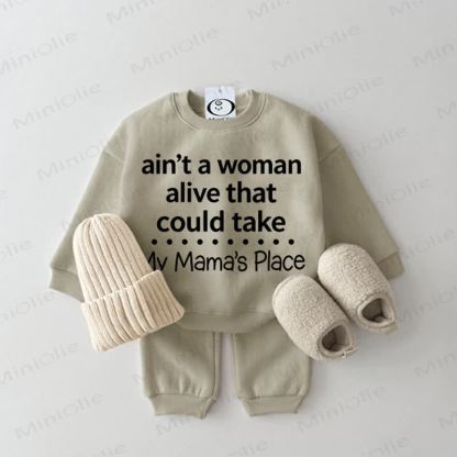 AIN'T A WOMAN ALIVE THAT COULD TAKE MY MAMA'S PLACE Baby Grey Green 2-Piece Set - Grey Green - 2-3T - image 1