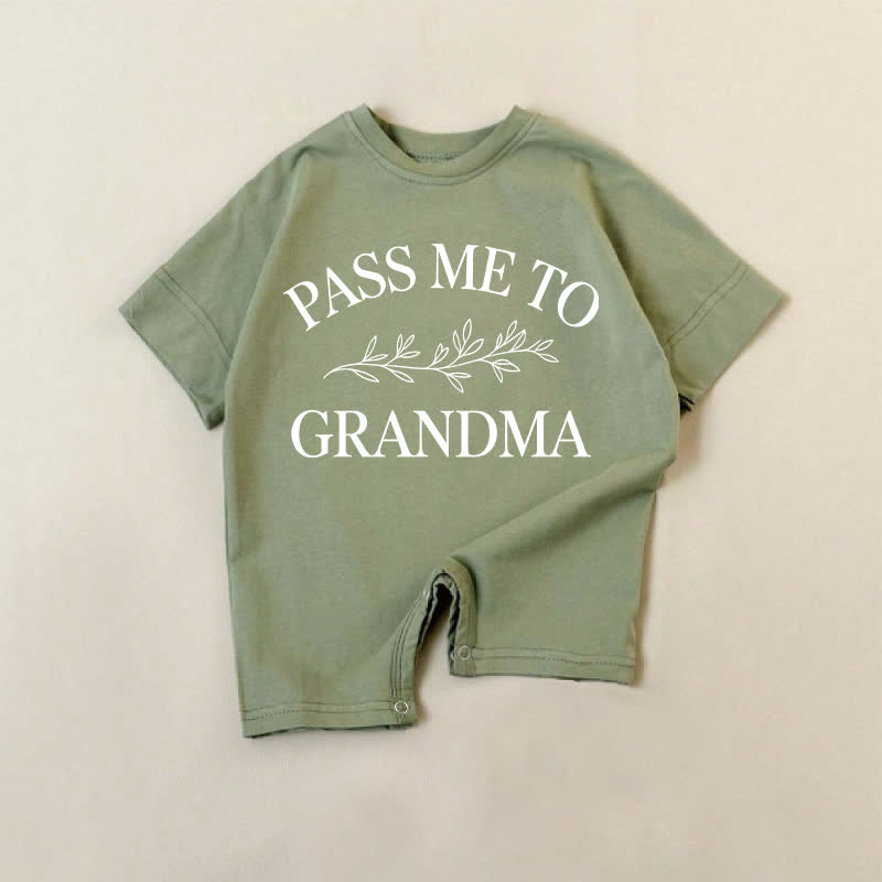 PASS ME TO GRANDMA Baby Green Romper - Green - 18-24M - image 1