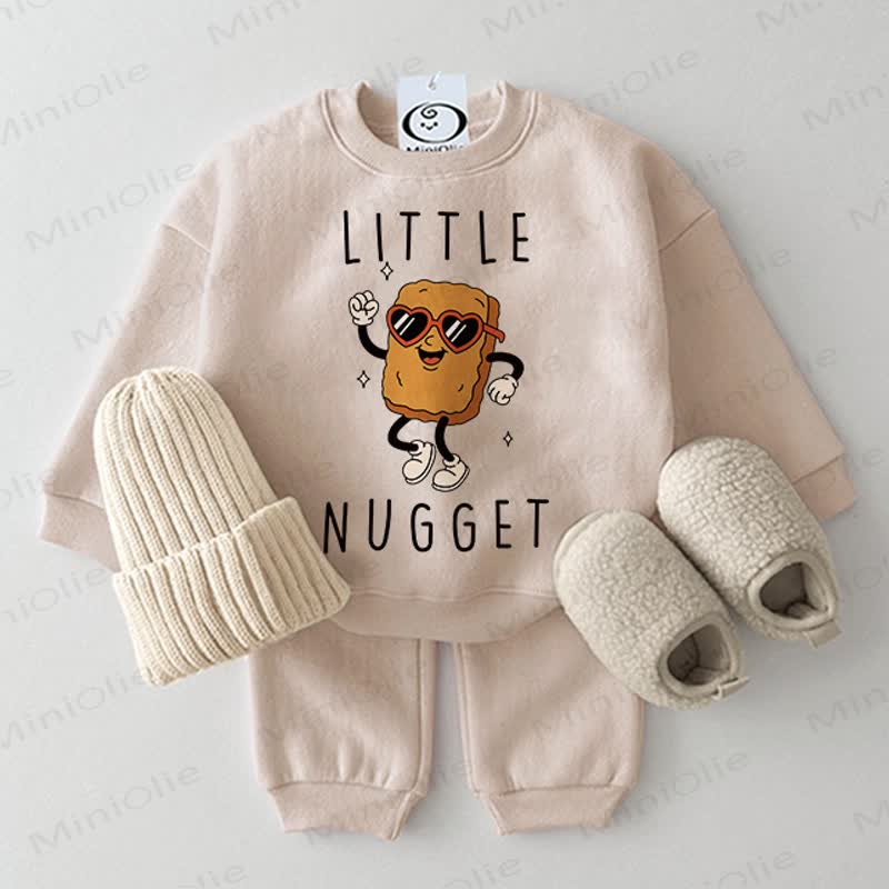 LITTLE NUGGET Baby Sweatshirt and Pants 2-piece Set - Beige - 2-3T - image 1