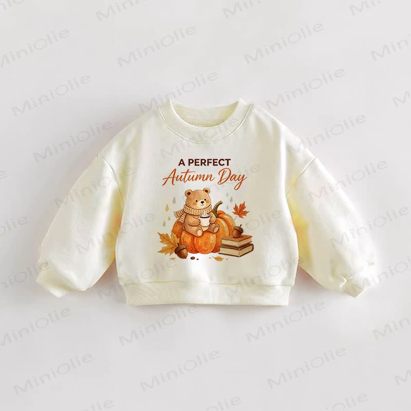 A PERFECT AUTUMN DAY Baby Toddler Pumpkin Cream Sweatshirt - Cream - 3-5T - image 1