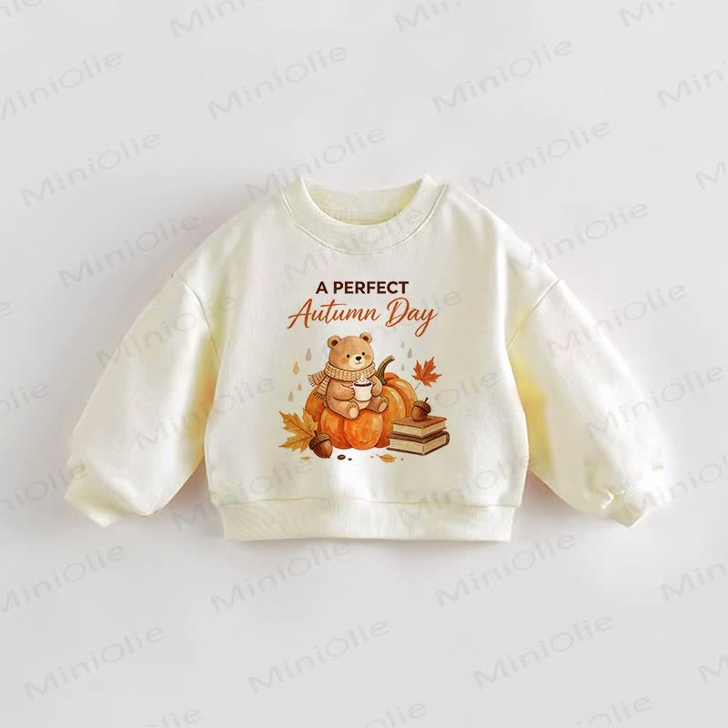 A PERFECT AUTUMN DAY Baby Toddler Pumpkin Cream Sweatshirt - Cream - 3-5T - image 1