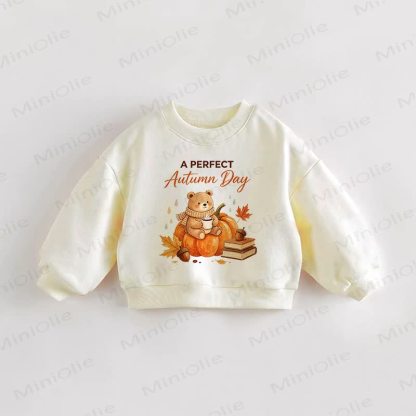 A PERFECT AUTUMN DAY Baby Toddler Pumpkin Cream Sweatshirt - Cream - 3-5T - image 1