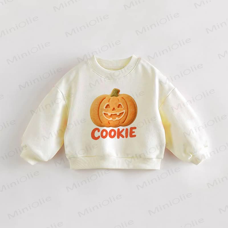 COOKIE Baby Toddler Pumpkin Cream Sweatshirt - Cream - 3-5T - image 1