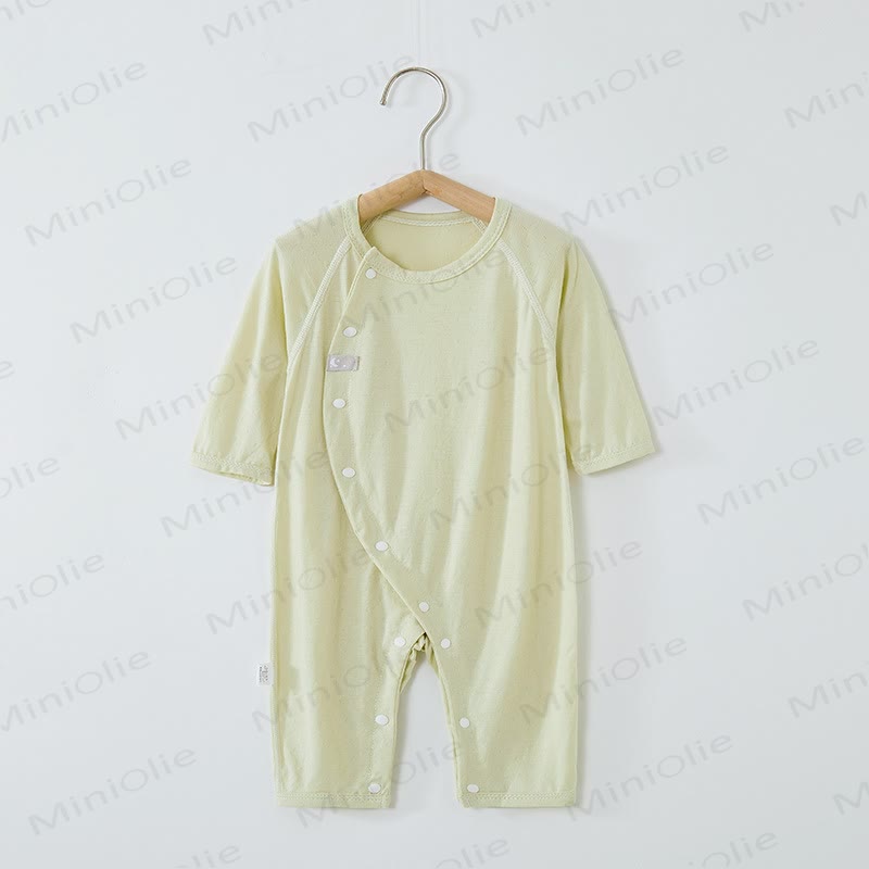 Baby Wrap Snap Solid Color Romper - Green - 18-24M - image 4