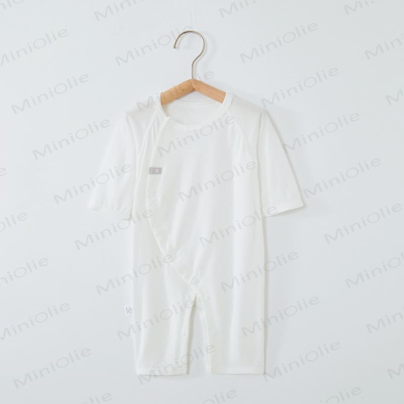 Baby Wrap Snap Solid Color Romper - White - 18-24M - image 12
