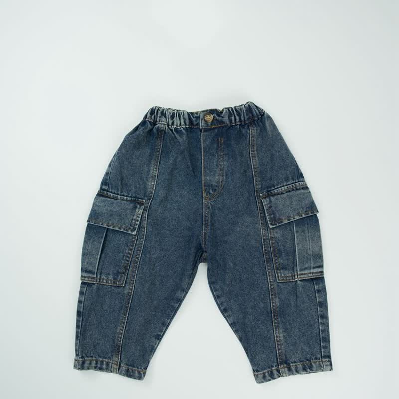 Toddler Baby Loose Fit Versatile Pants - Blue Denim Pocket - 6-7T - image 28