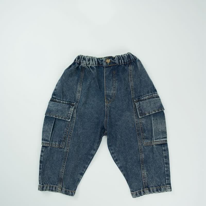 Toddler Baby Loose Fit Versatile Pants - Blue Denim Pocket - 6-7T - image 28