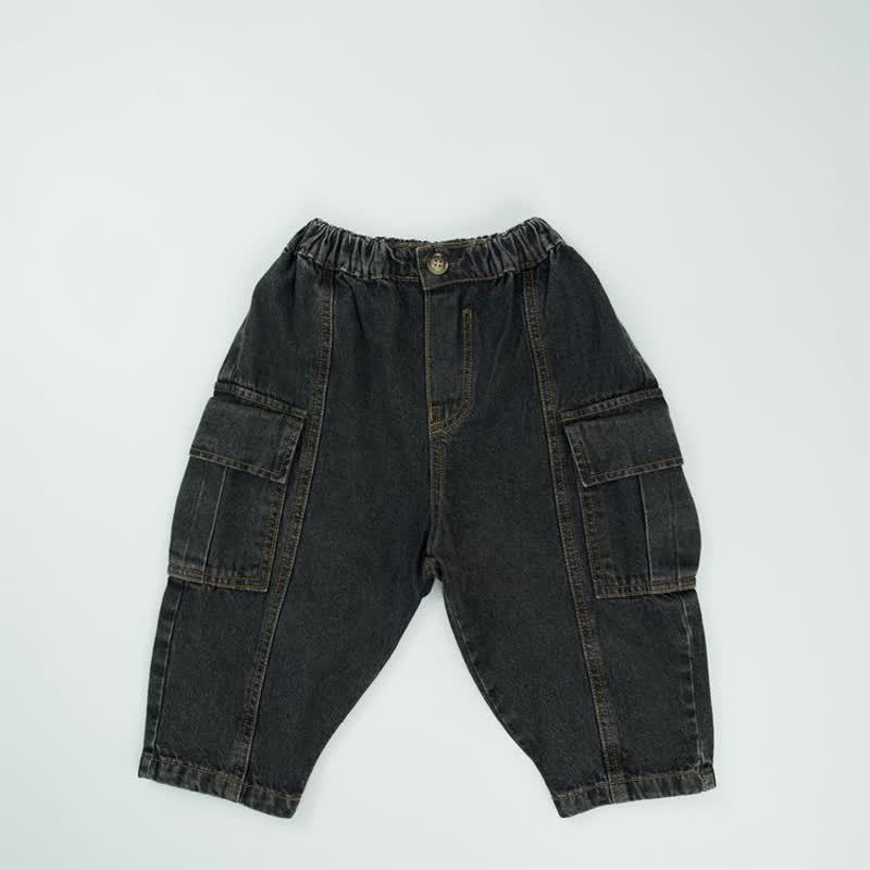 Toddler Baby Loose Fit Versatile Pants - Black Denim Pocket - 6-7T - image 29
