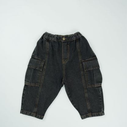 Toddler Baby Loose Fit Versatile Pants - Black Denim Pocket - 6-7T - image 29