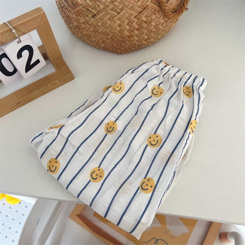 Toddler Baby White/Beige Lounge Pants - White Smiley - 8-9T - image 4