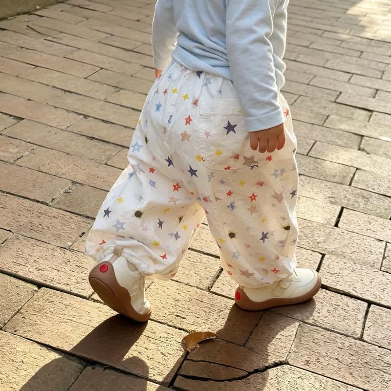 Toddler Girls White Star Print Pants - White - 6-7T - image 1
