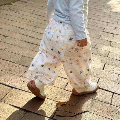Toddler Girls White Star Print Pants - White - 6-7T - image 1