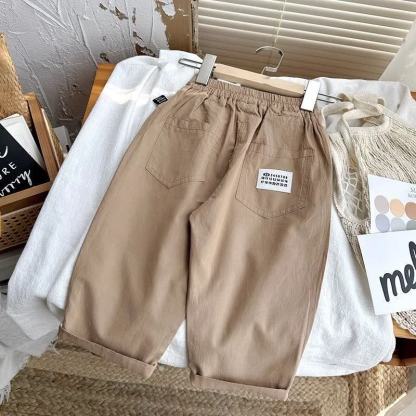 Toddler Solid Color Relaxed Roll Hem Pants - Khaki - 8-9T - image 4
