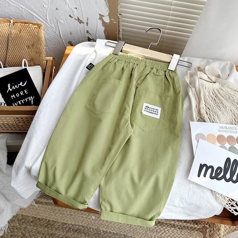 Toddler Solid Color Relaxed Roll Hem Pants - Green - 8-9T - image 2