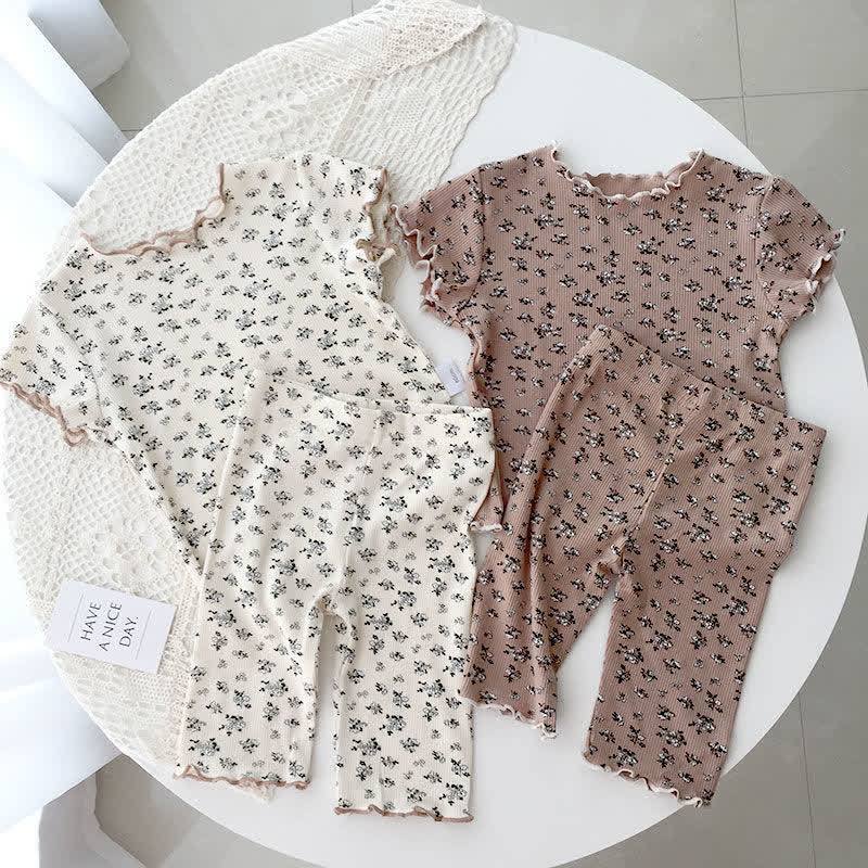 Toddler Girls Floral Tee and Pants 2-piece Set - image 1