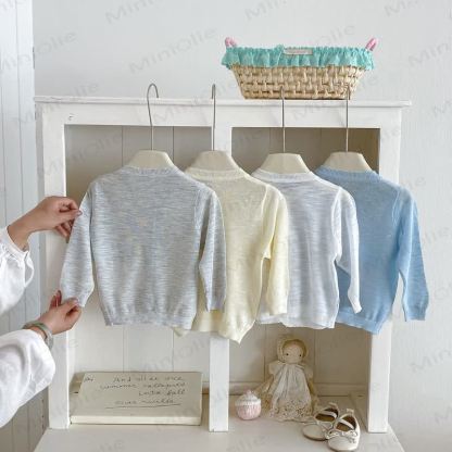 Baby Pastel Lightweight Knit Button Front Cardigan Coat - image 4