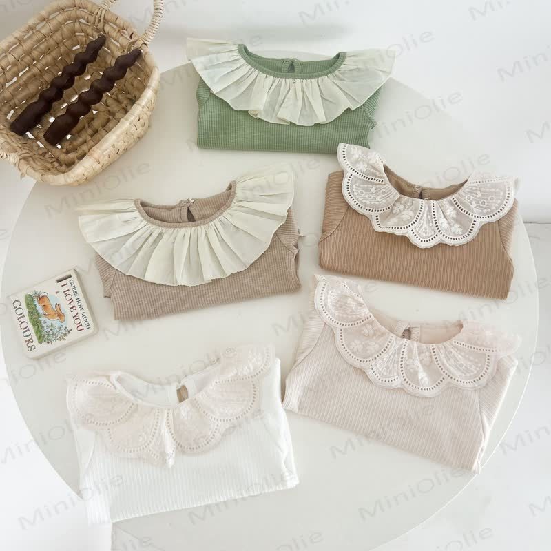 Toddler Vintage Lace Collar Ribbed Knit T-Shirt - image 2