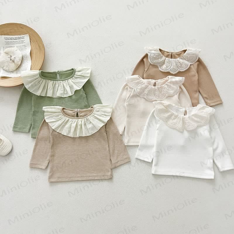 Toddler Vintage Lace Collar Ribbed Knit T-Shirt - image 3
