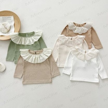 Toddler Vintage Lace Collar Ribbed Knit T-Shirt - image 3