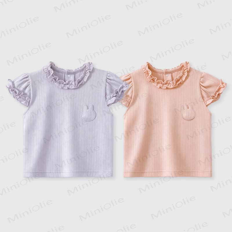 Baby Girl Ruffle Collar Summer T-Shirt - image 1