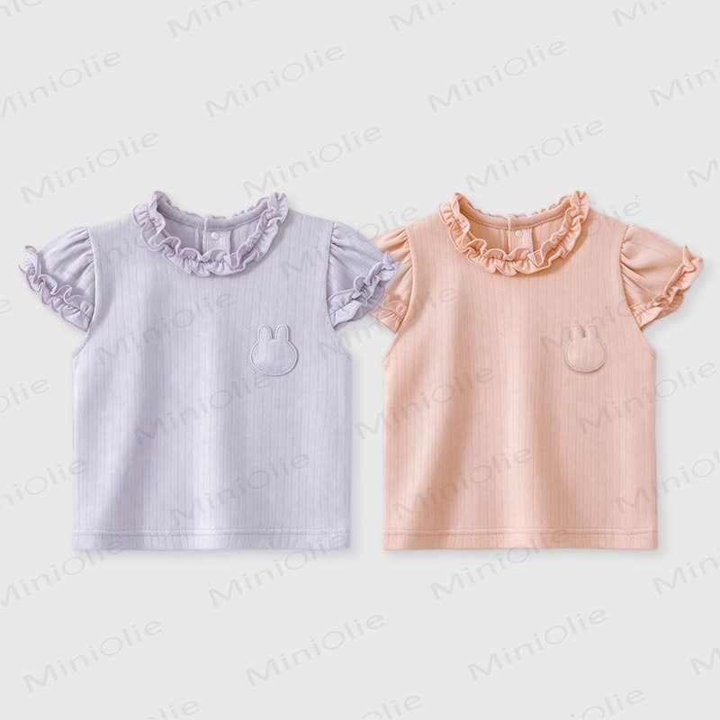 Baby Girl Ruffle Collar Summer T-Shirt - image 1