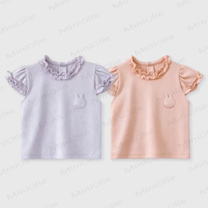 Baby Girl Ruffle Collar Summer T-Shirt - image 1