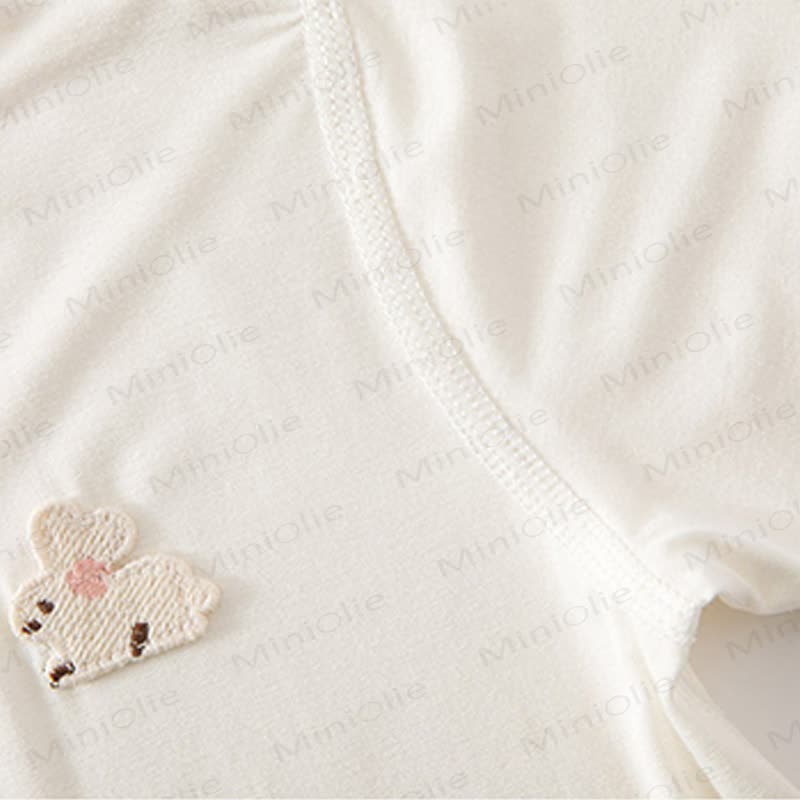 Baby Pink Bunny Ear Collar Short Sleeve Romper - image 5