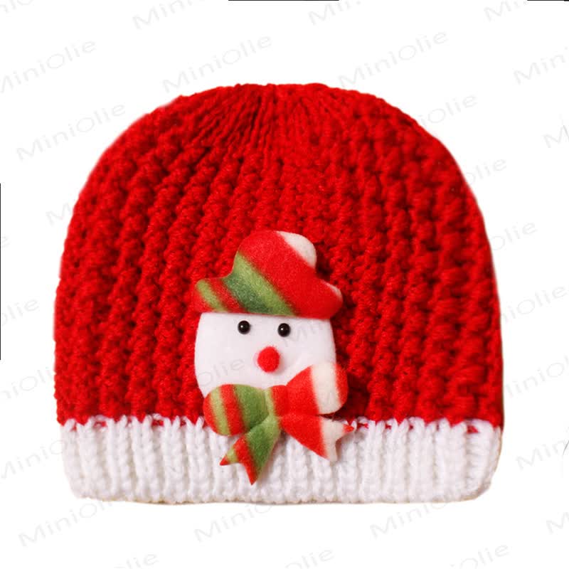 Baby Christmas Knit Beanie - Snowman - 0-3T - image 7