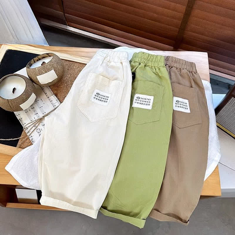 Toddler Solid Color Relaxed Roll Hem Pants - image 1
