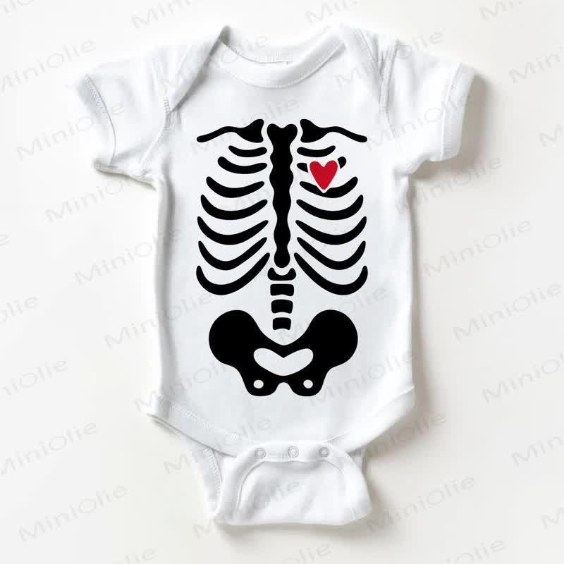 Baby Halloween Skeleton White Bodysuit - White - 18-24M - image 1